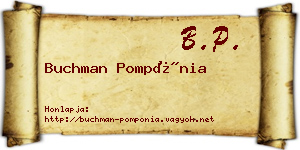 Buchman Pompónia névjegykártya